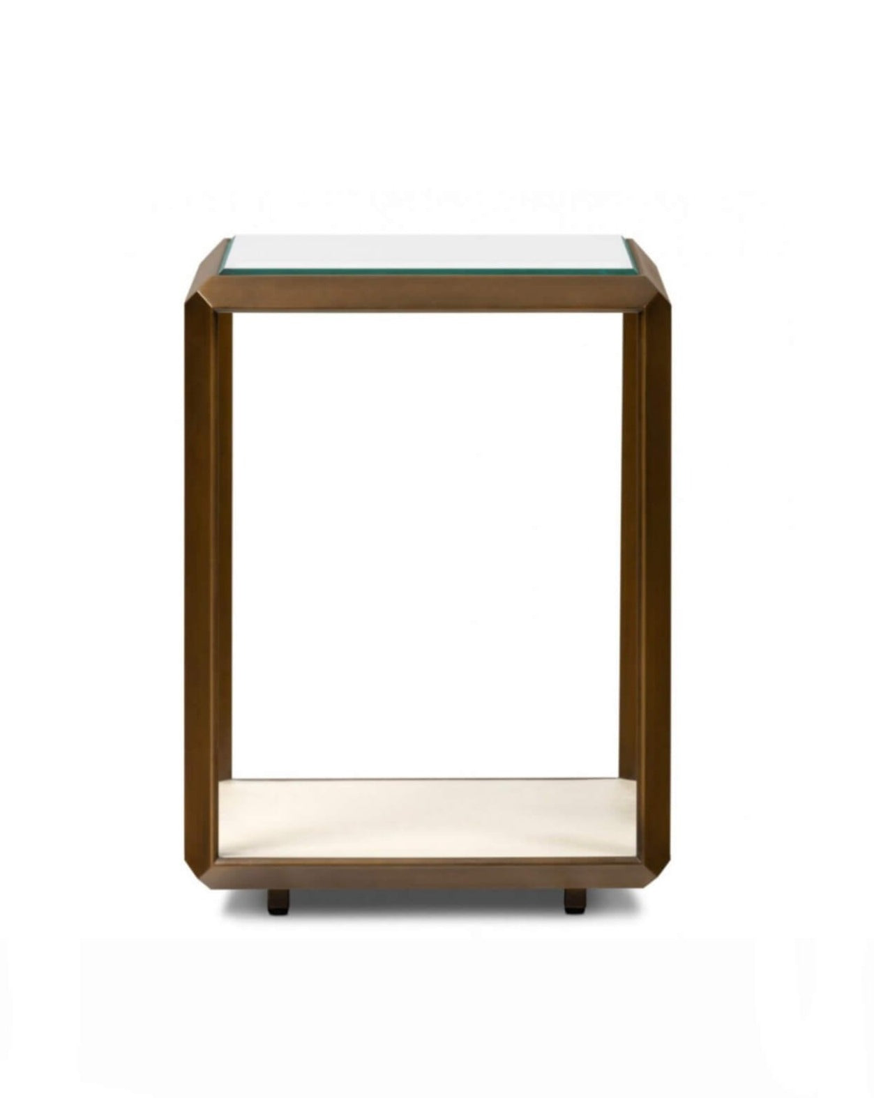 Ivory Brass Shagreen Side Table