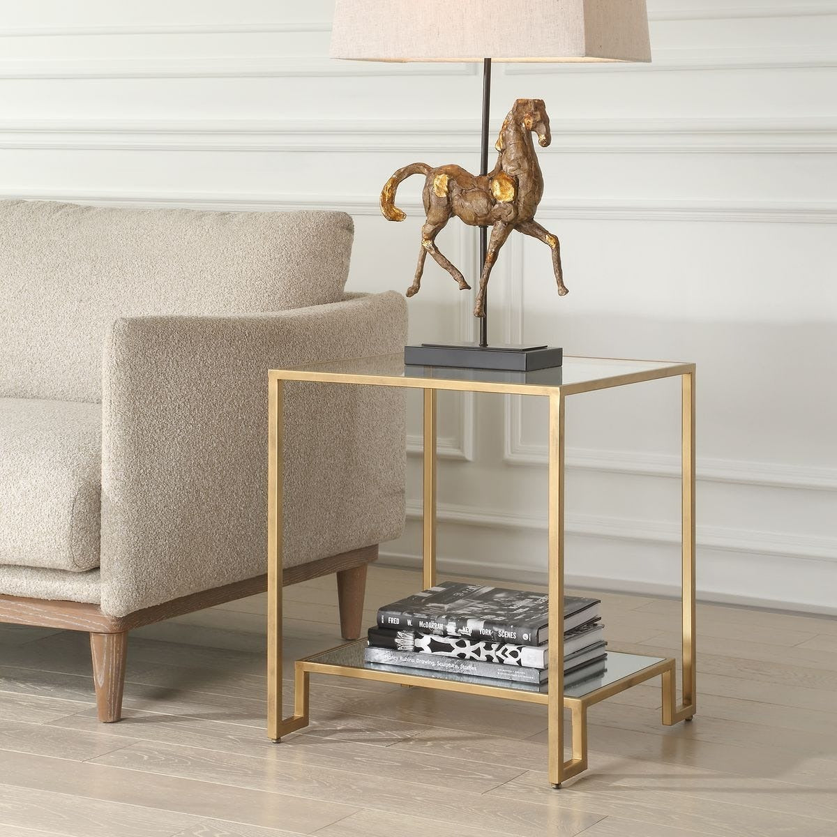 Manarola Two Tier Gold Side Table
