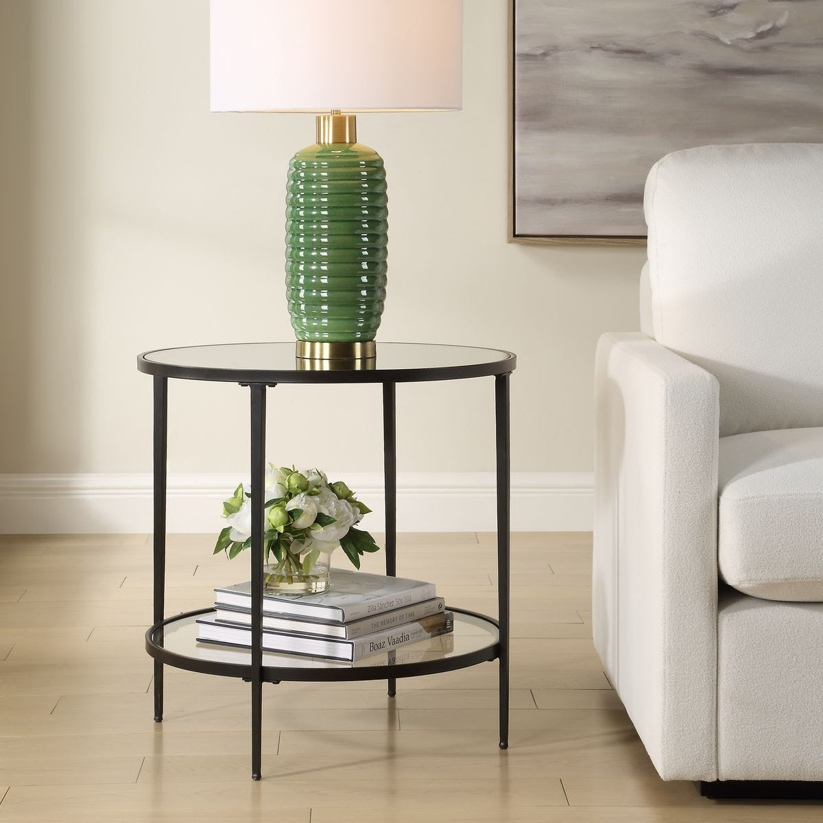 Massaro Round Black Side Table