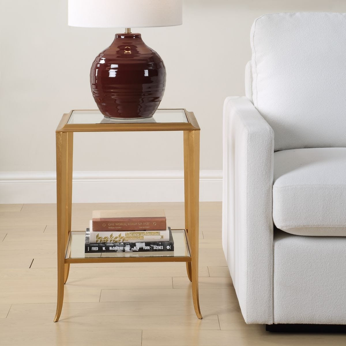 Minori Square Gold Leaf Side Table