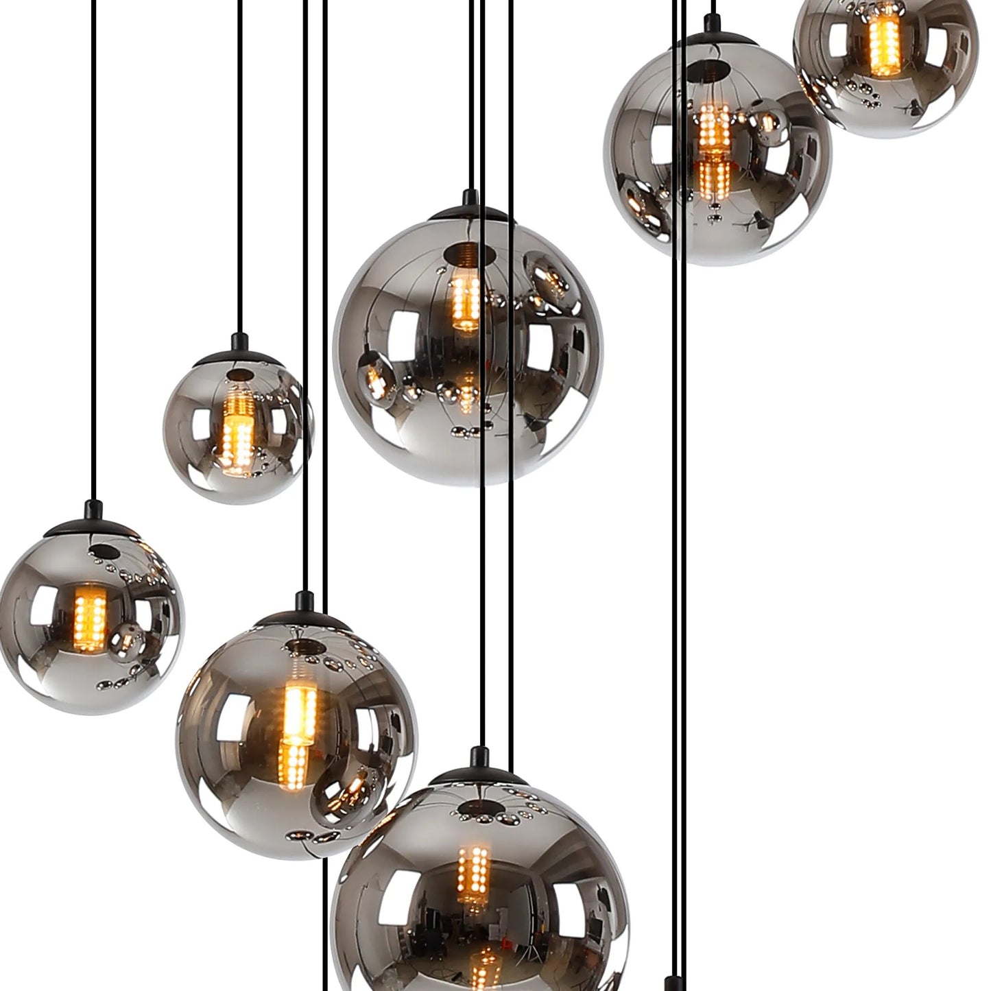 Lunar Matt Black Cluster Pendant