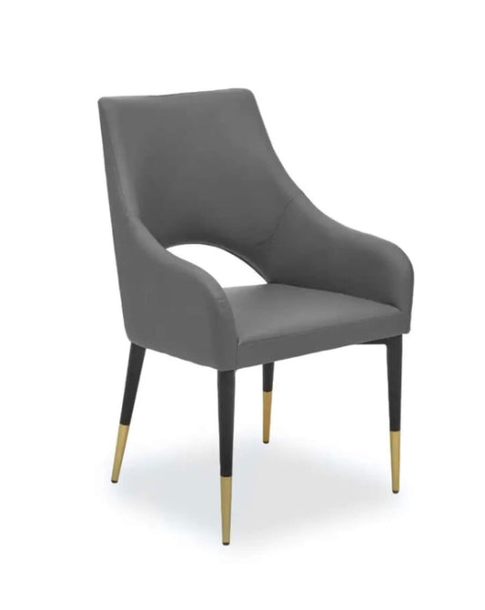 Grey Leather Affect Dining Chairs