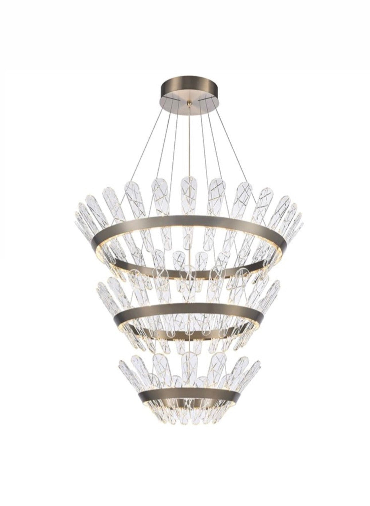 Bronze Crystal LED Tiered Chandelier