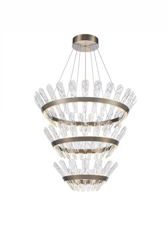Bronze Crystal LED Tiered Chandelier
