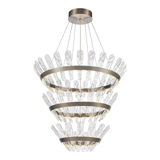 Bronze Crystal LED Tiered Chandelier