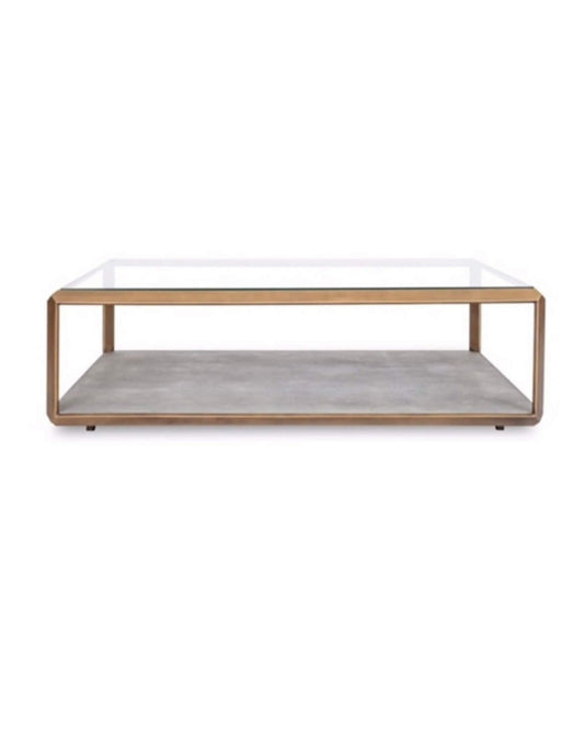 Grey Brass Shagreen Coffee Table