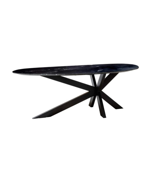 Tornado Black Marble Dining Table