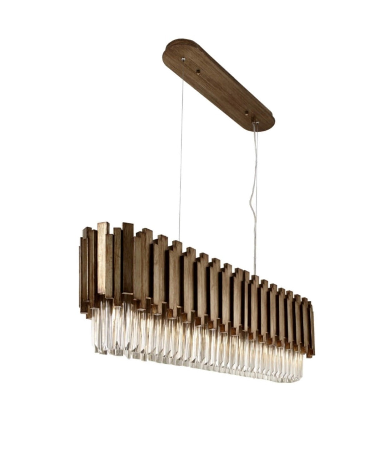 Antique Gold Finish Rectangular Chandelier