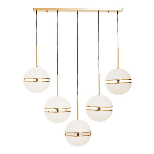 Lumiere Brass Five Globe Pendant Light