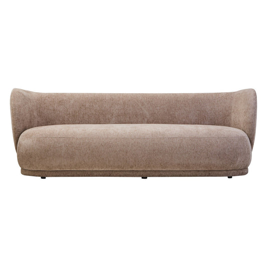 Cove Stone Chenille Curved Sofa
