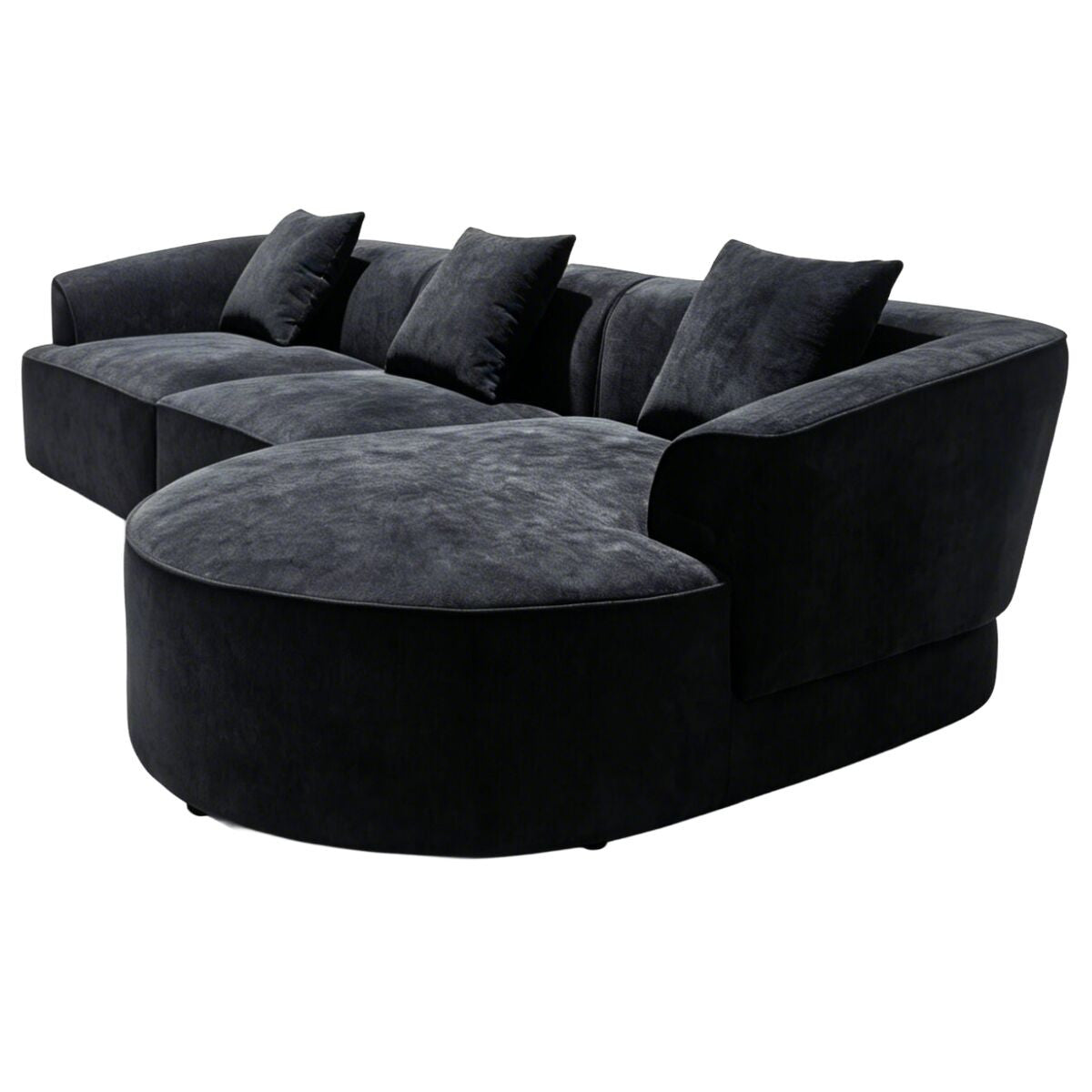 Solano Black Textured Corner Sofa