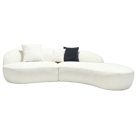 Corsica Ivory Curved Lounger Sofa