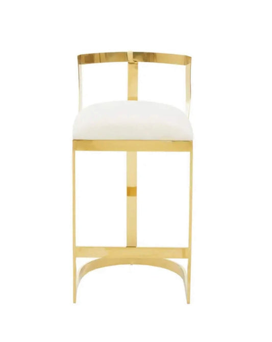 Ivory Gold Finish Barstool