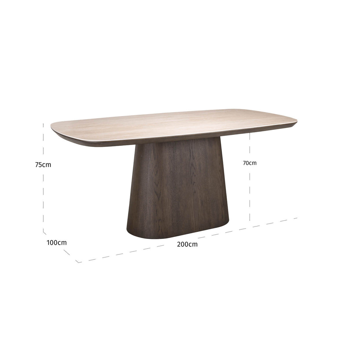 Rothley Brown Dining Table 200cm