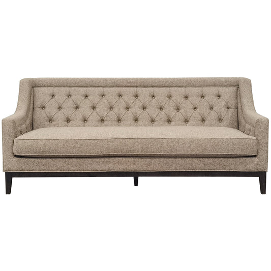 Carlisle Buttoned Sofa Dark Taupe
