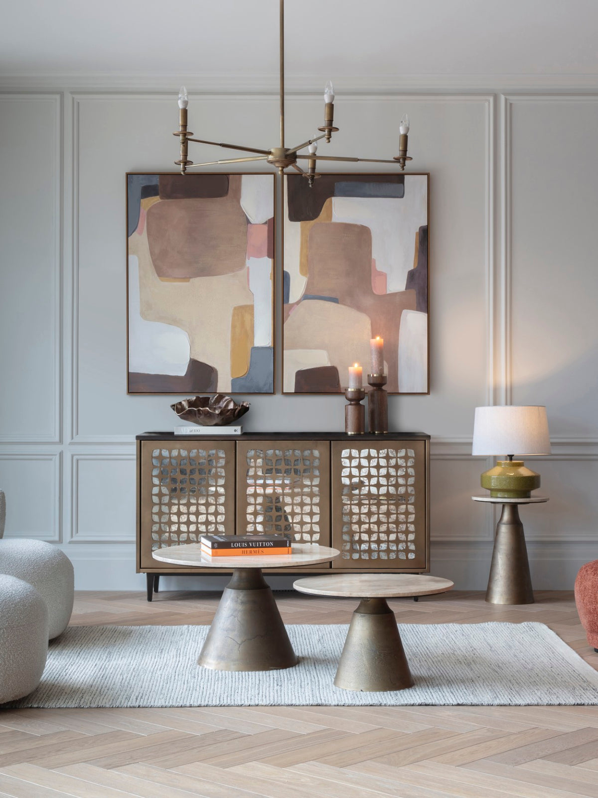 Elmore 5 Light Brass Chandelier