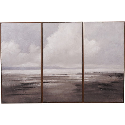 Trenton Horizons Set of 3 Framed Canvas Wall Art 180x120cm