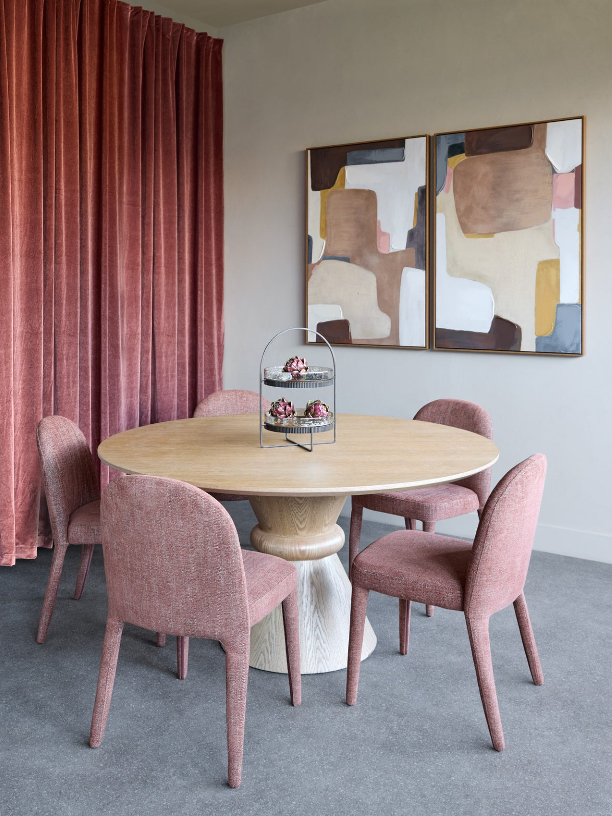 Lennox Pair of Upholstered Dining Chairs in Brown