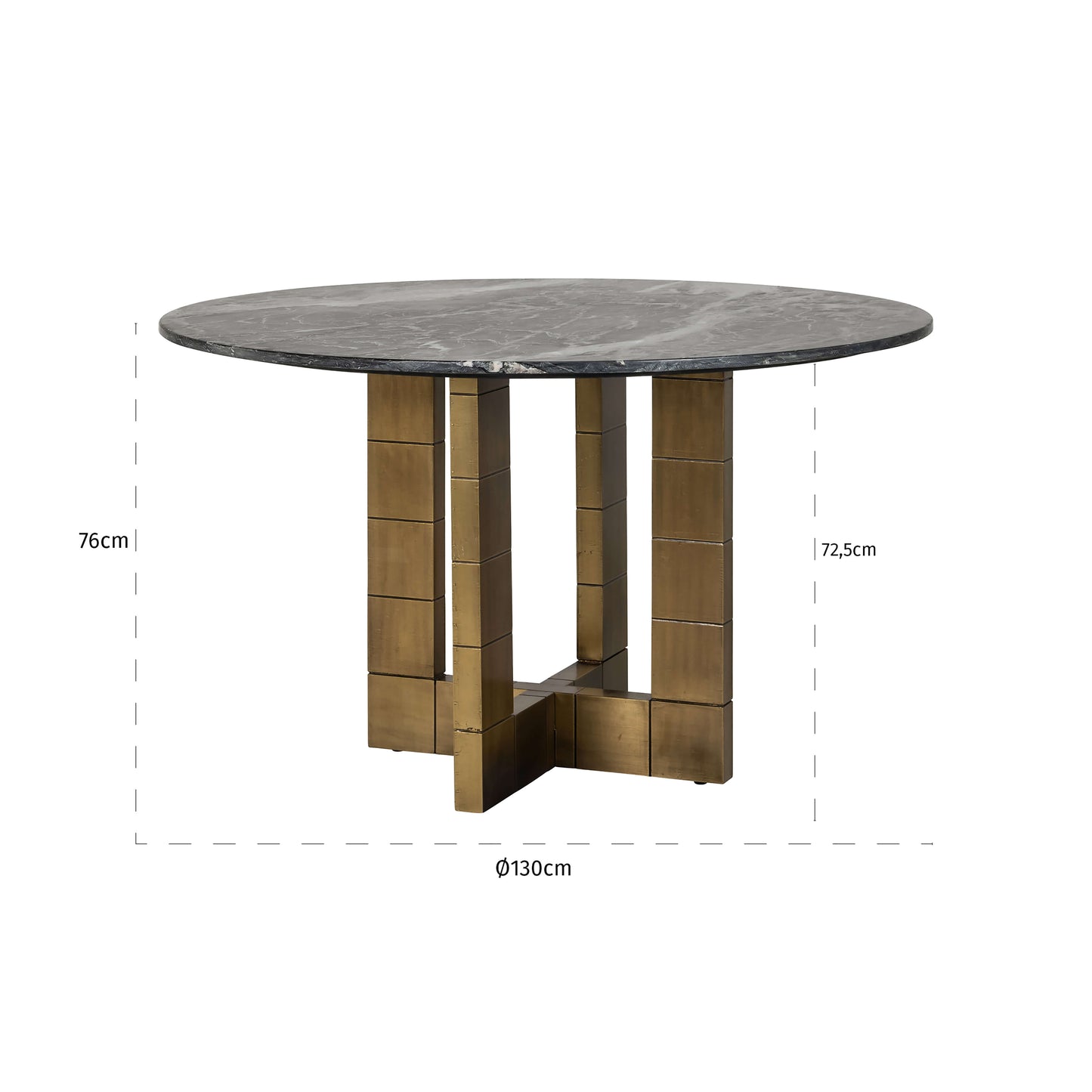 Brass Plated Black Marble Dining Table
