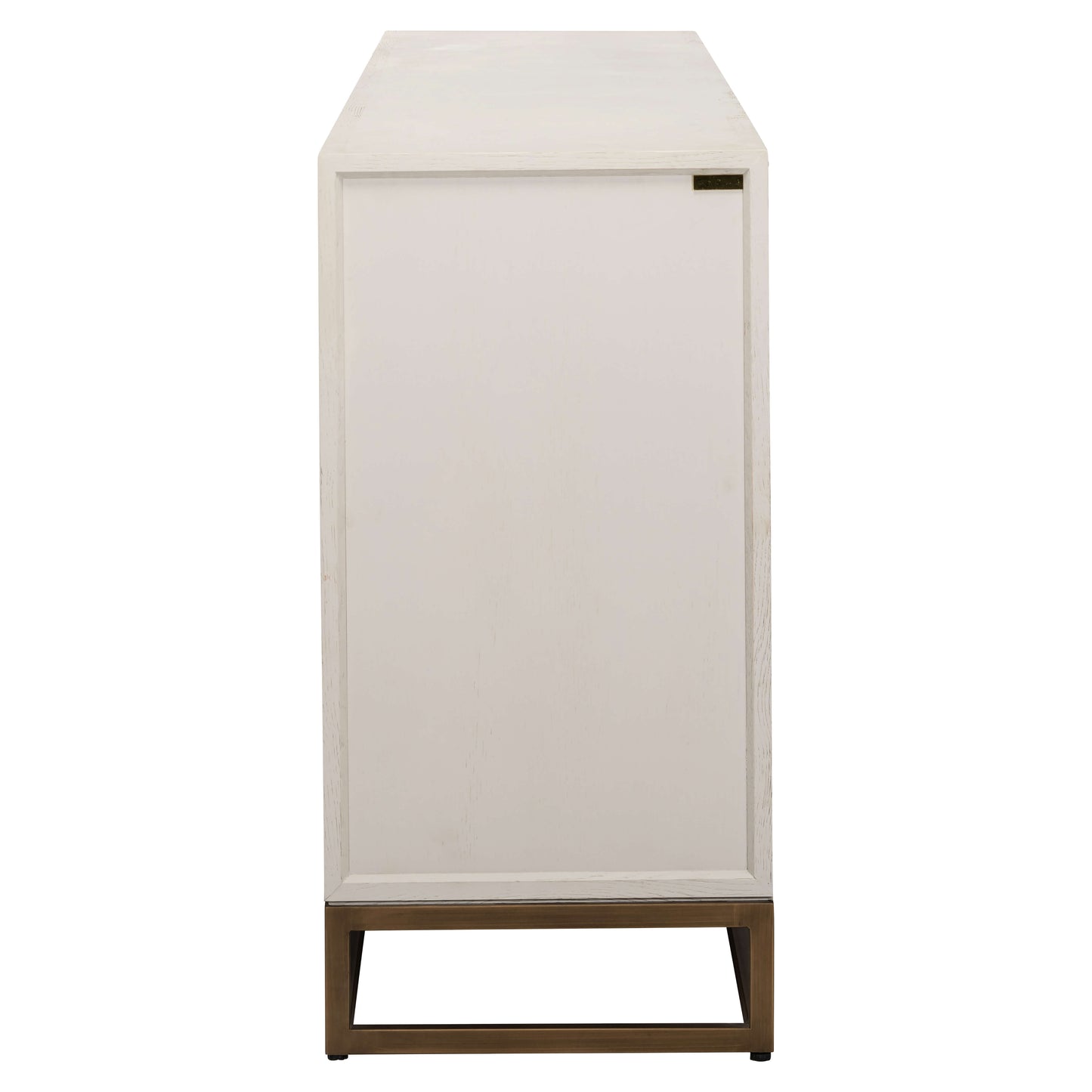 Herringbone Ash Grey Brass Sideboard