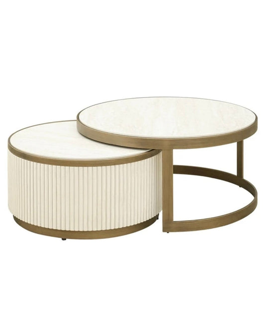 Suede Ribbed Coffee Table