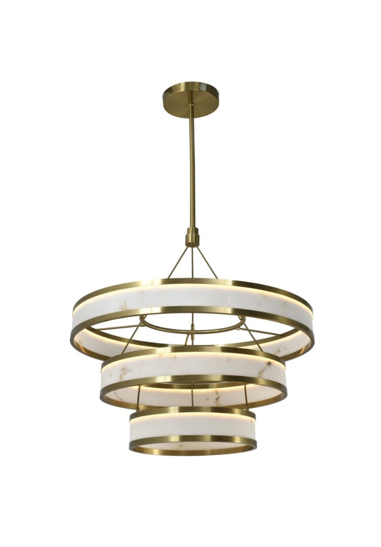 Faux Alabaster Gold Chandelier