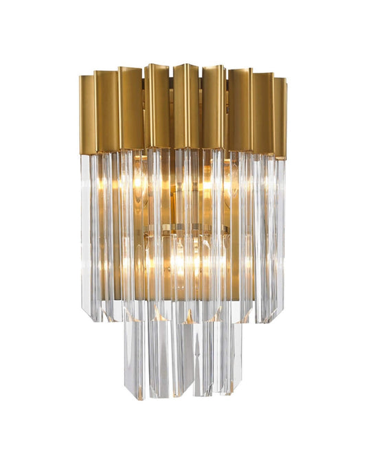 Chelsea Sculpted Glass Brass Wall Light