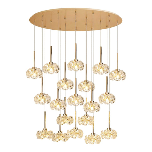 Belgrave Crystal Gold Oval Cluster Chandelier