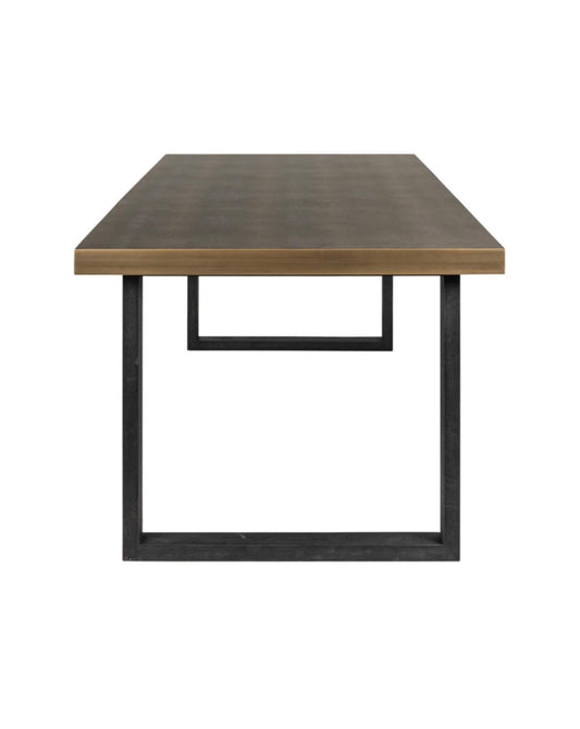 Textured Brass Trim Dining Table 230