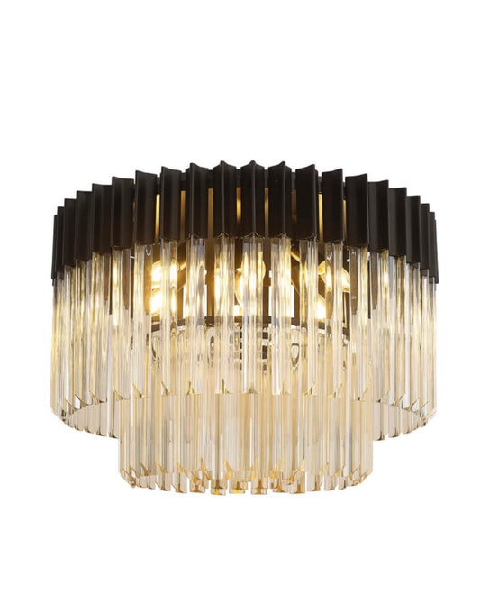 Chelsea Sculpted Glass Black 60cm Chandelier