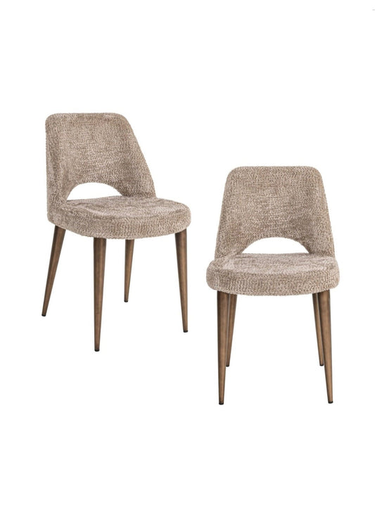 Luxury Soft Beige Dining Chair Set Of 2