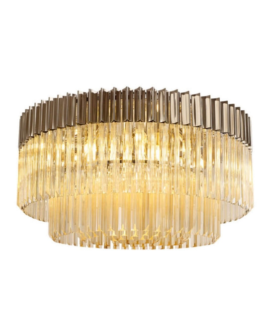 Chelsea Sculpted Glass Nickel Chandelier