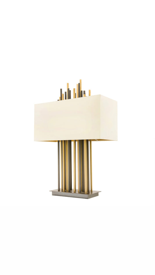 Luxurious Light & Dark Antique Brass Lamp