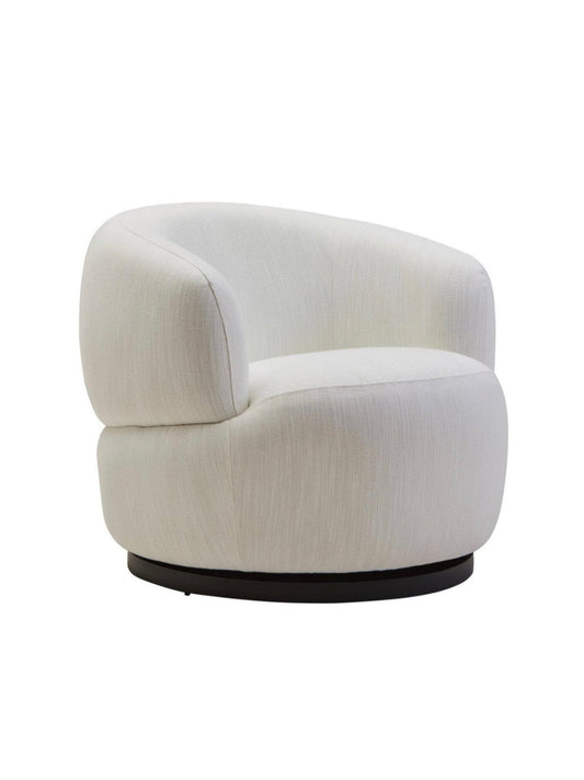 Cream Curved Swivel Chair