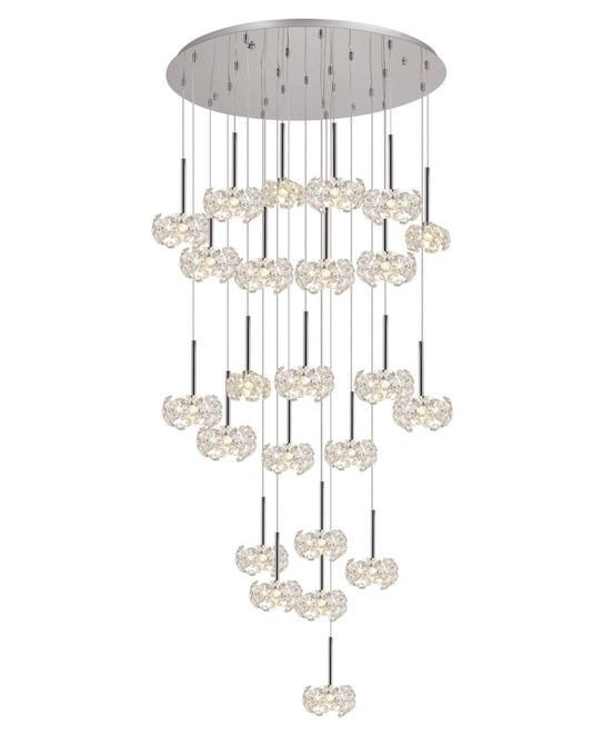 Belgrave Crystal Chrome Cluster Pendant