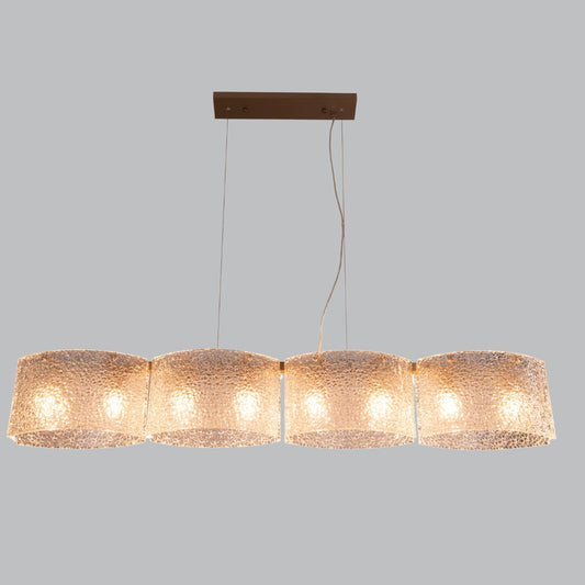Textured Glass Long Chandelier