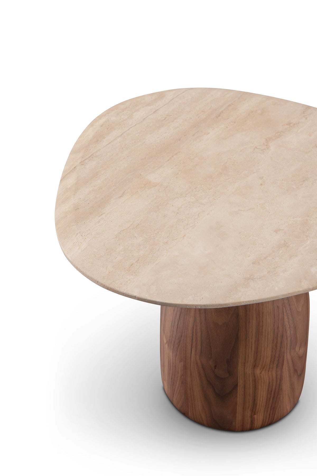 Basilca Side Table - Walnut Travertine