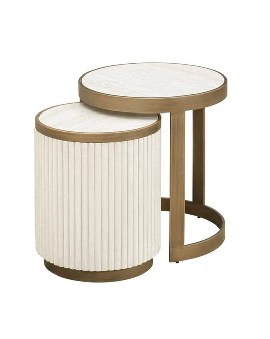 Suede Ribbed Side Table
