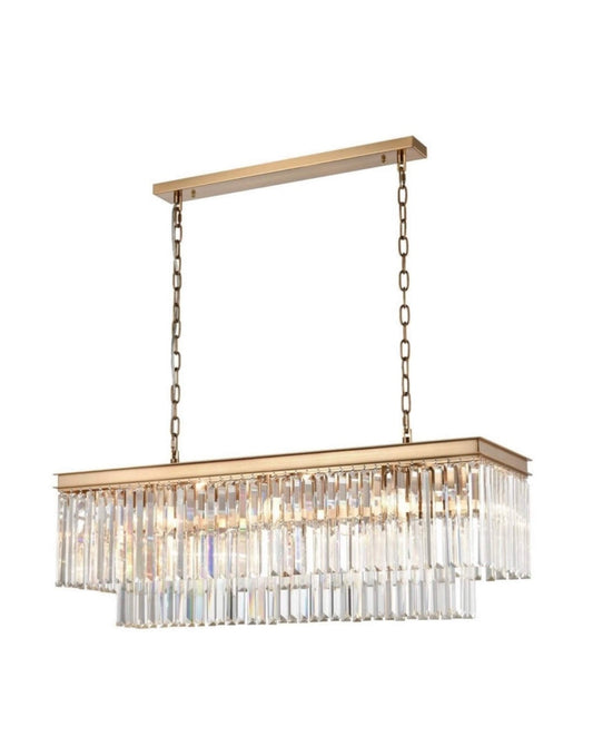 Lucia Crystal Long Chandelier
