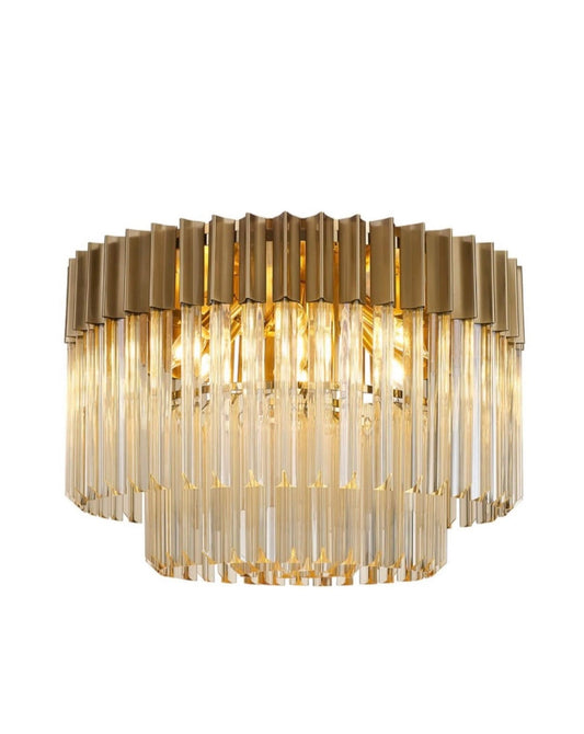 Chelsea Sculpted Glass Brass 60cm Chandelier