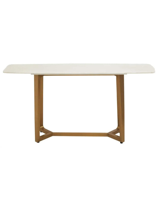 White Marble Brushed Gold Console Table