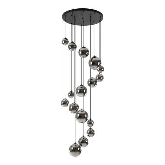 Lunar Matt Black Cluster Chandelier