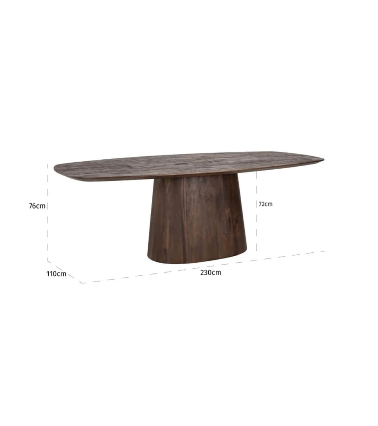 Mango Dark Brown Oval Dining Table