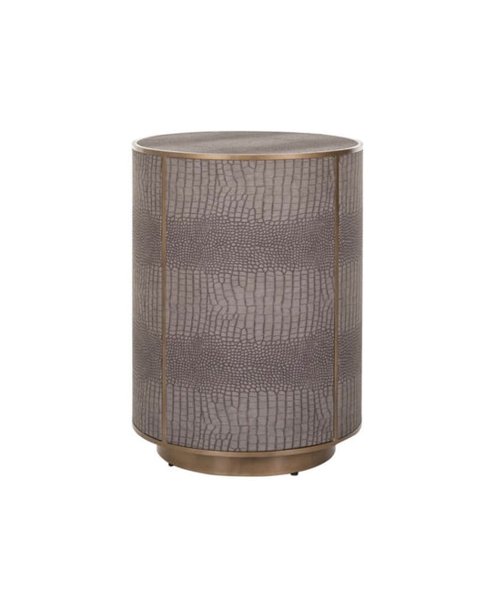 Brushed Gold Textured Side Table