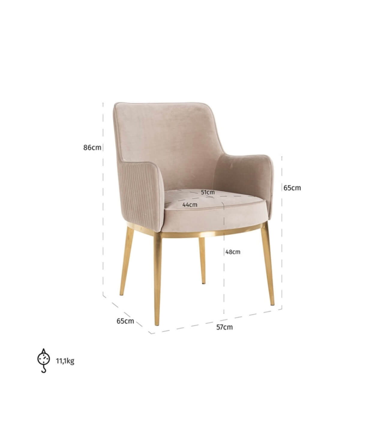 Luxe Mink Velvet Dining Chair