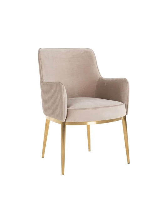 Luxe Mink Velvet Dining Chair