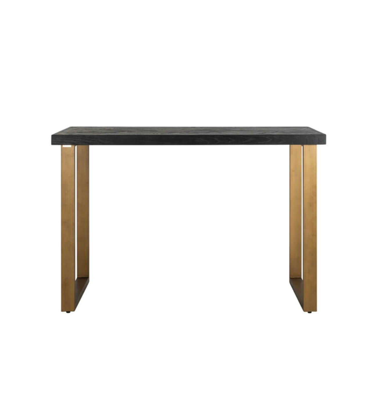 Black Herringbone Brass Bar Table