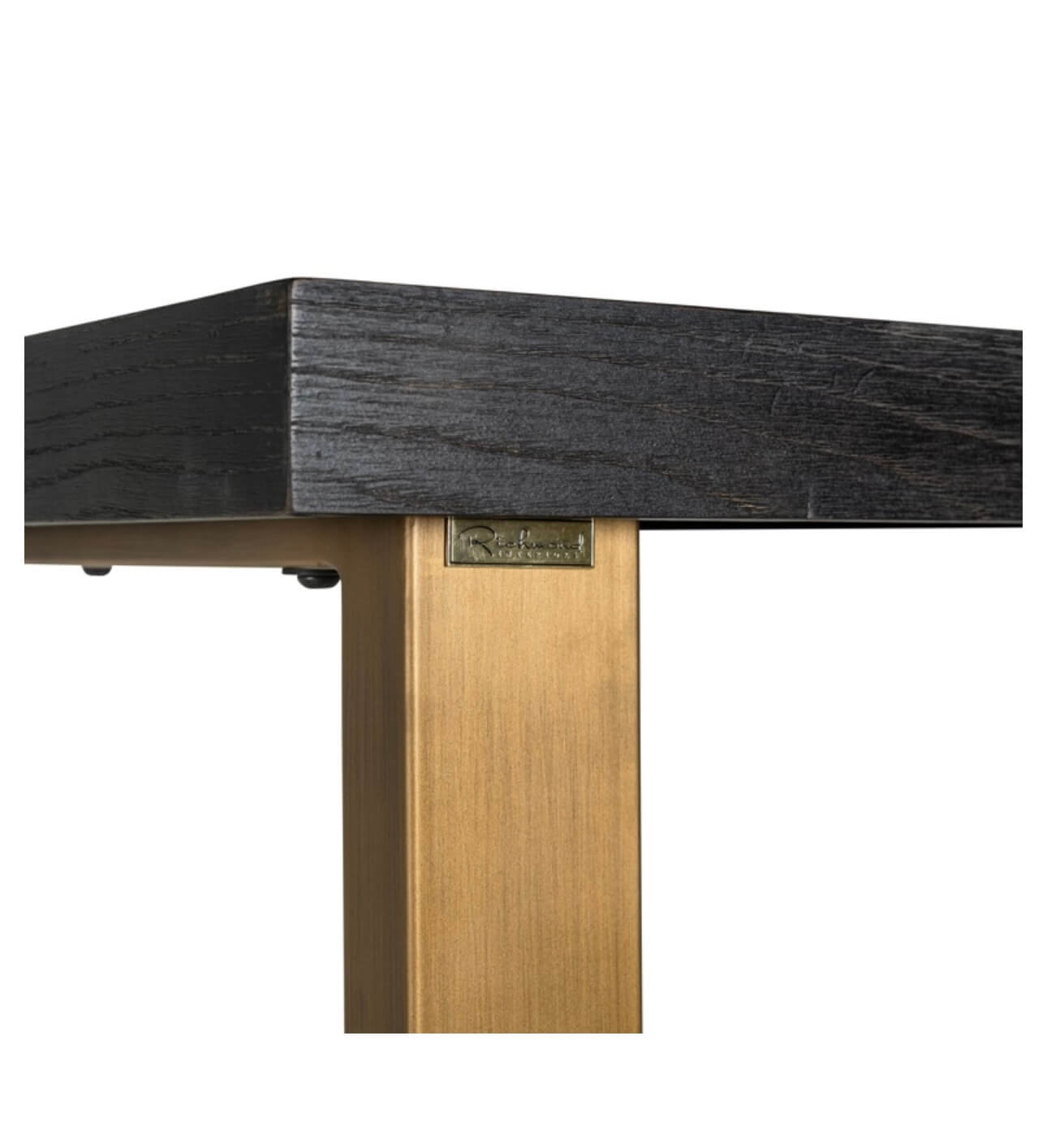 Black Herringbone Brass Bar Table