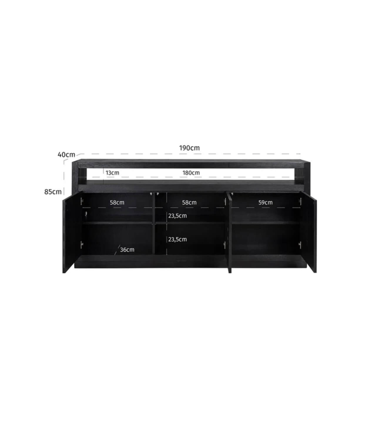 Black Oak Veneer Sideboard