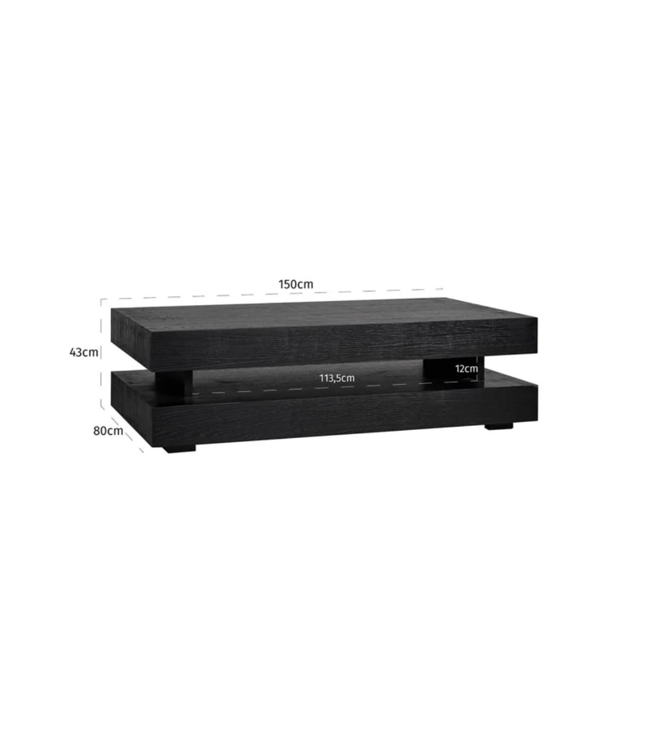 Black Oak Veneer Coffee Table